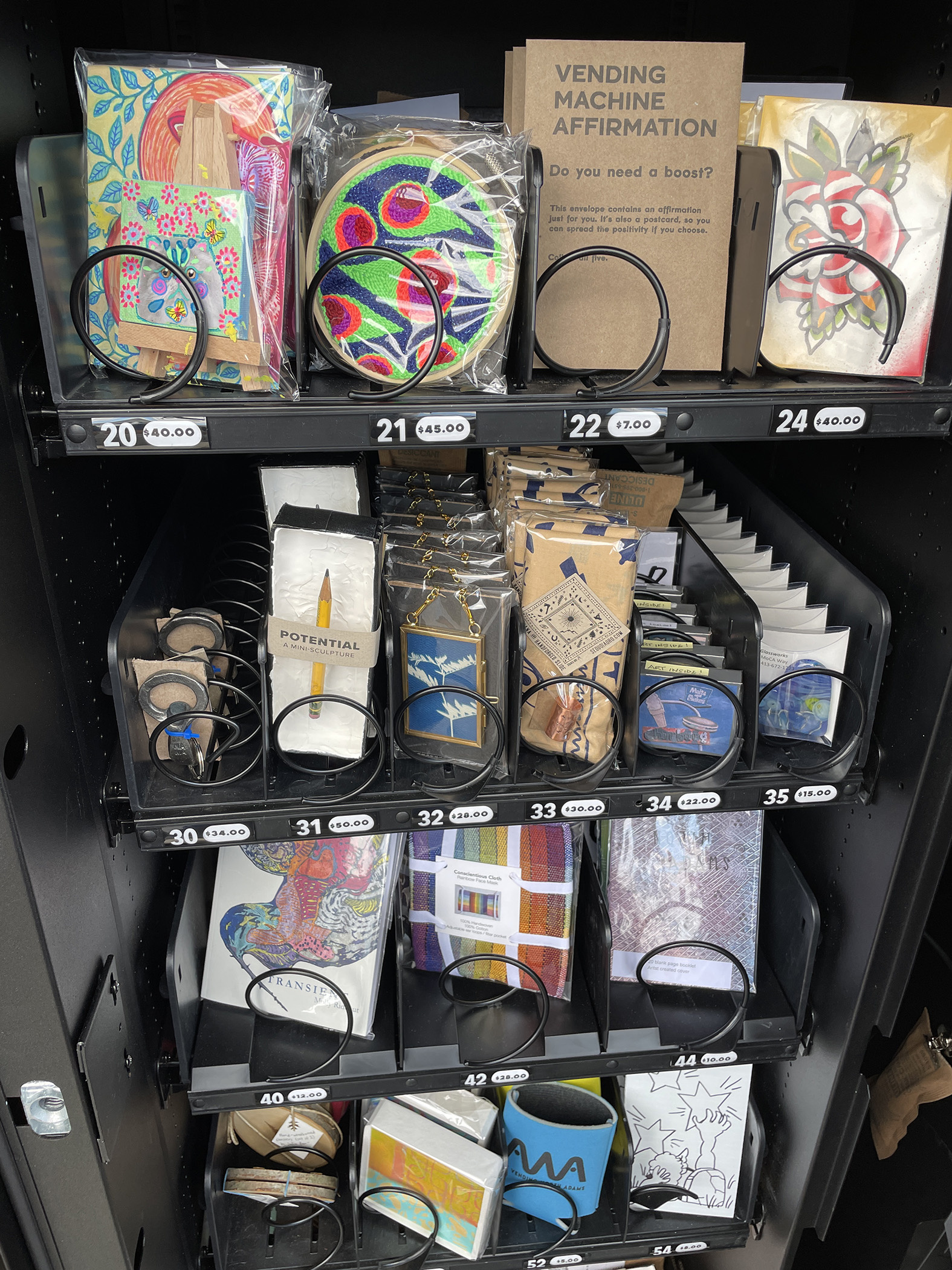 The range of local art offered in Art Vending North Adams.